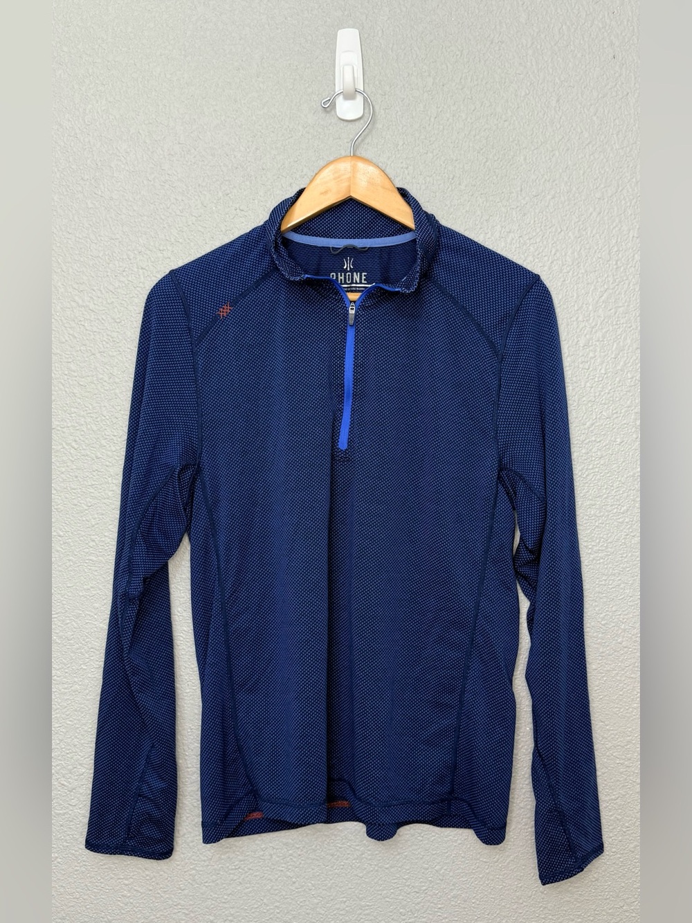 RHONE | Session 1/4 Zip Polartec Pullover | Textured Micro Grid | Size Medium